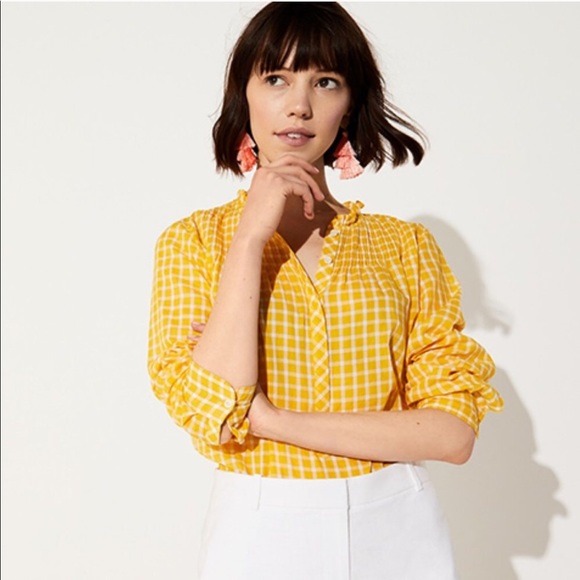 J. Crew Classic Ruffle Popover in Mini Windowpane - Picture 1 of 8